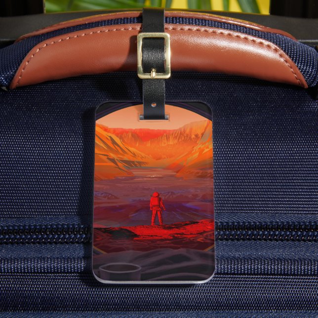 Ein Astronaut in den Mars Gepäckanhänger (Vorderseite Insitu 2)