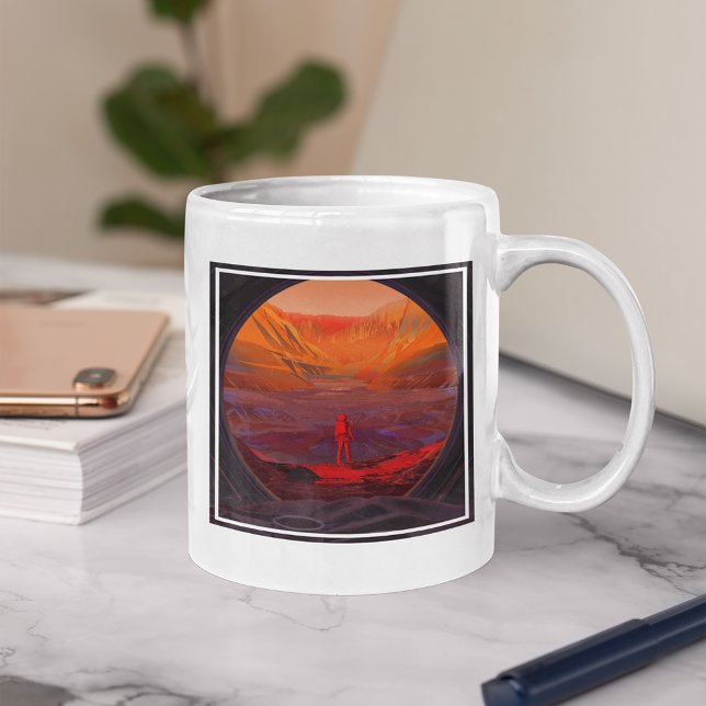 Ein Astronaut in den Mars Jumbo-Tasse (Mug on table)