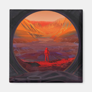 Ein Astronaut in den Mars Magnet