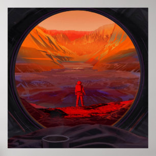 Ein Astronaut in den Mars Poster