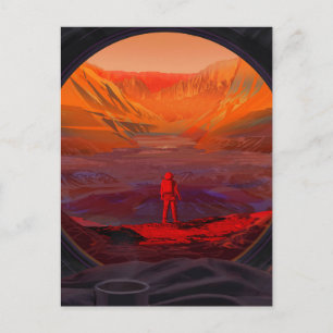 Ein Astronaut in den Mars Postkarte