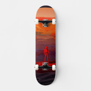 Ein Astronaut in den Mars Skateboard