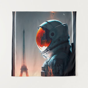 Ein Astronaut in Paris Wandteppich