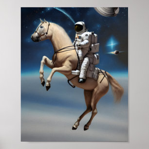 Ein Astronaut reiten im Weltraum Poster