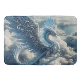 Ein Atemberaubender Drache umgeben von Wolken Badematte