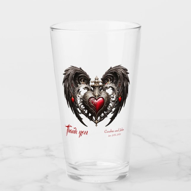 Ein atemberaubendes gotisches Herz Glas (Vorderseite)