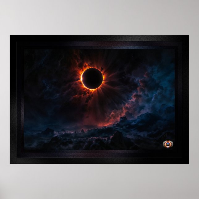 Ein atemberaubendes Sonnenbad Eclipse Kunst von Xz Poster (Vorne)