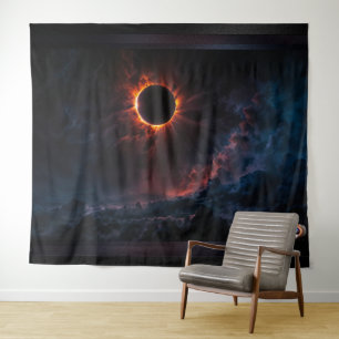 Ein atemberaubendes Sonnenbad Eclipse Kunst von Xz Wandteppich