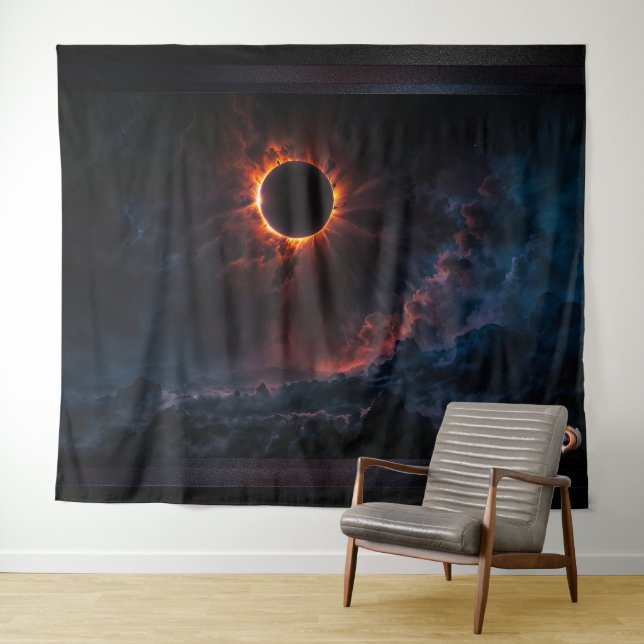 Ein atemberaubendes Sonnenbad Eclipse Kunst von Xz Wandteppich (Beispiel (Horizontal))