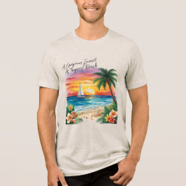 Ein atemberhender Sonnenuntergang am tropischen St Tri-Blend Shirt