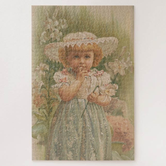 "Ein aufblühendes Ostern" Vintage-Illustration, ca Puzzle (Vertikal)