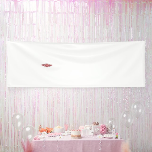 Ein auffälliges rotes und schwarzes Motiv auf weiß Banner