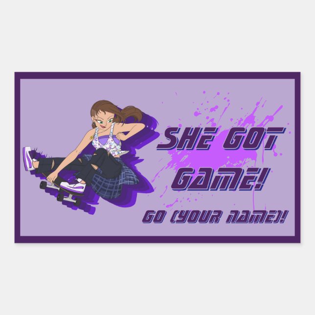 Ein Aufkleber für benutzerdefinierte Skateboarder (Vorderseite)