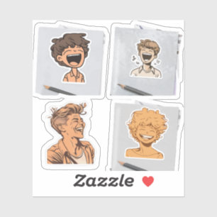 Ein Aufkleber für eine Gruppe verrückter Animateur