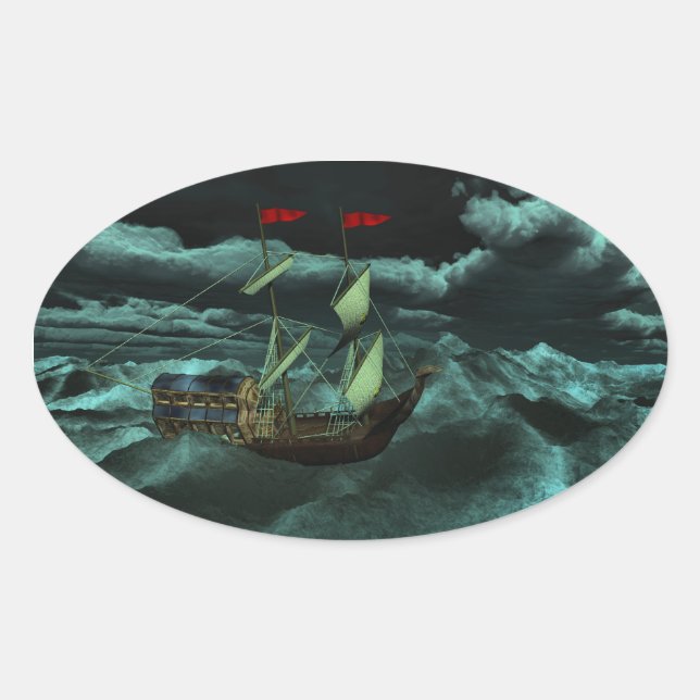 Ein Aufkleber für wild lebende und stürmische Meer (Vorderseite)