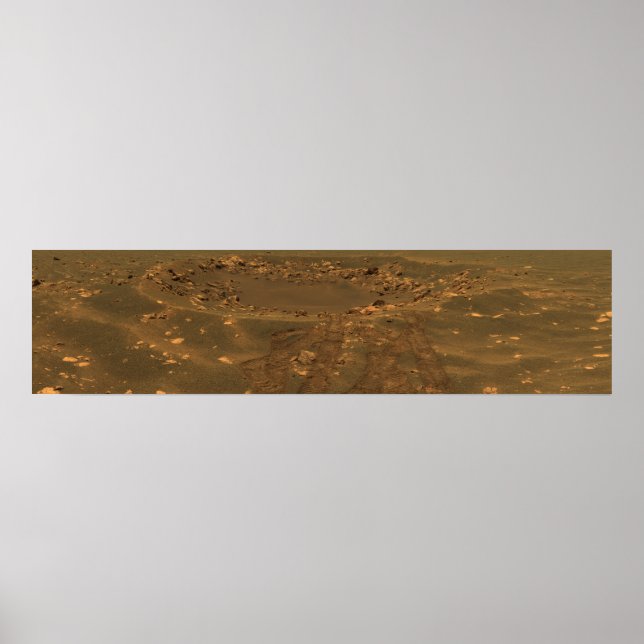 Ein Aufprallkrater in der Region Meridian Planum Poster (Vorne)