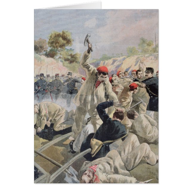 Ein Aufruhr der französischen Anarchisten in (Vorne)