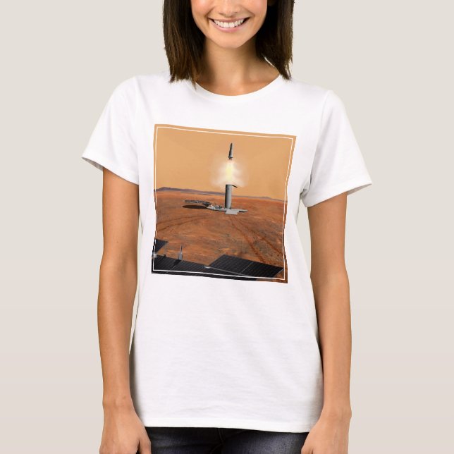 Ein aufsteigendes Fahrzeug Verlasse Mars. 2 T-Shirt (Vorderseite)