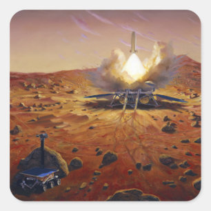 Ein aufsteigendes Mars Quadratischer Aufkleber