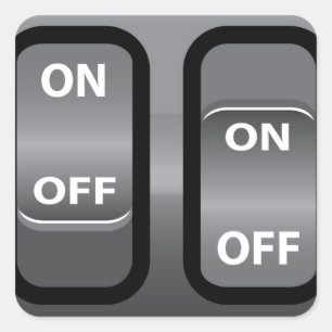 Ein-Aus-Schalter Quadratischer Aufkleber