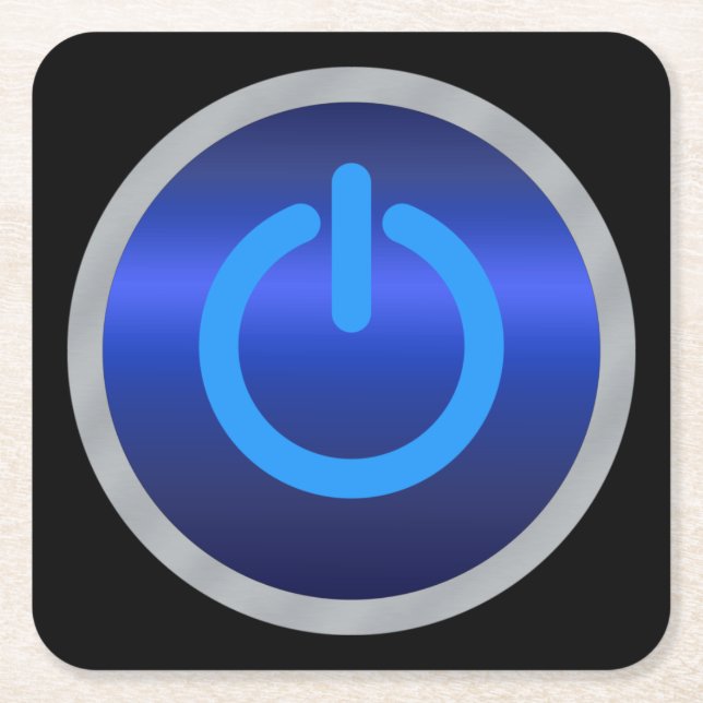 Ein/Aus-Taste Rechteckiger Pappuntersetzer (Vorderseite)