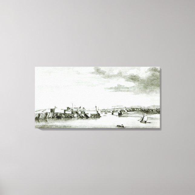 Ein Ausblick auf das Burgmuseum und die Stadt Moro Leinwanddruck (Vorderseite)