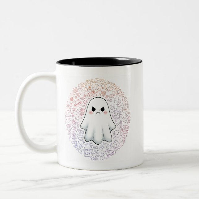 Ein Ausbruch der Doodle-Freude Zweifarbige Tasse (Links)