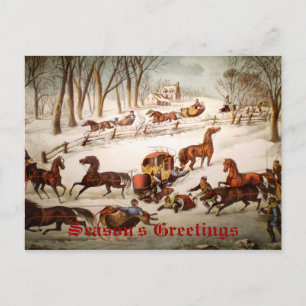 Ein Ausstreuen auf die Weihnachtskarte des Schnees Feiertagspostkarte