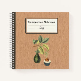 Ein Avocado auf einer Zweigstelle Personalisiert Notizbuch