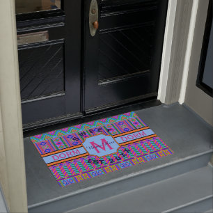Ein Aztec-Hell-Monogramm Dorm Sweet Dorm Fußmatte