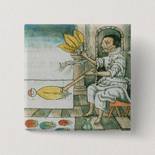 Ein aztekischer Federhandwerker Button