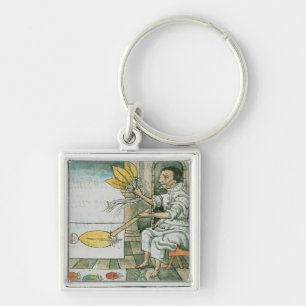 Ein aztekischer Federhandwerker Schlüsselanhänger