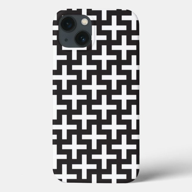 Ein b&w-Muster mit einem Pluszeichen Case-Mate iPhone Hülle (Rückseite)