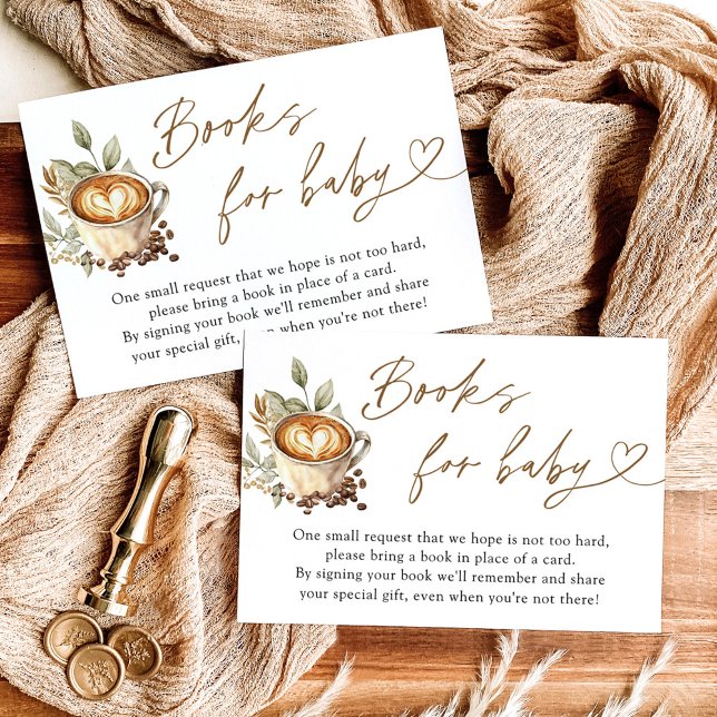 Ein Baby brächt Bücher für Babykarte, Coffee Baby Einladung (Von Creator hochgeladen)
