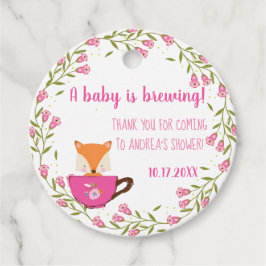 Ein Baby brät Pink Teacup Baby Girl Dusche Geschenkanhänger
