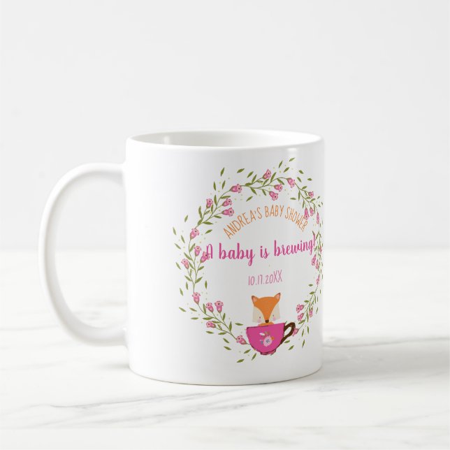 Ein Baby brät Pink Teacup Baby Girl Dusche Kaffeetasse (Links)