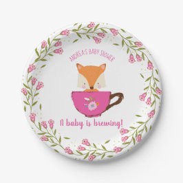 Ein Baby brät Pink Teacup Baby Girl Dusche Pappteller