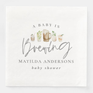 Ein Baby Braut Aquarell Bier Babydusche Serviette