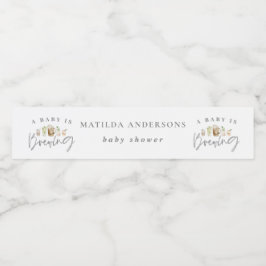 Ein Baby braut Aquarellbierdusche Wasserflaschenetikett