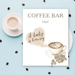 Ein Baby braut Baby Shower Kaffee-Bar Poster