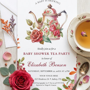 Ein Baby braut Baby Shower Tea Einladung Blush Flo