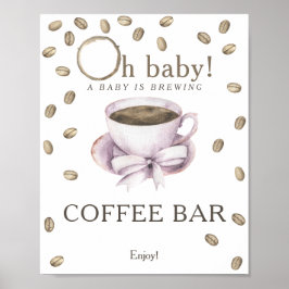 Ein Baby braut Babydusche Coffee Bar Poster