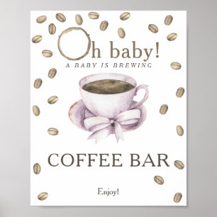 Ein Baby braut Babydusche Coffee Bar Poster