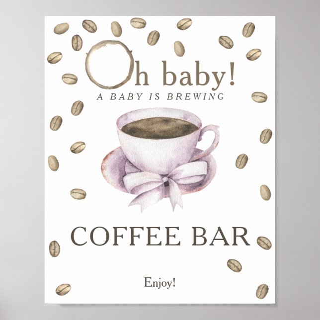 Ein Baby braut Babydusche Coffee Bar Poster (Vorne)
