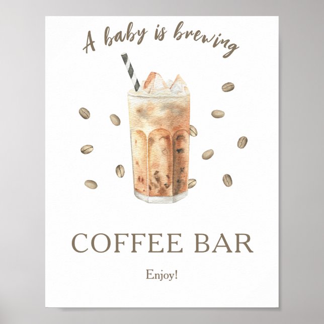 Ein Baby braut Babydusche Coffee Bar Poster (Vorne)