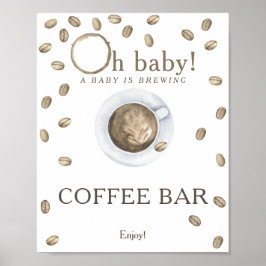Ein Baby braut Babydusche Coffee Bar Poster