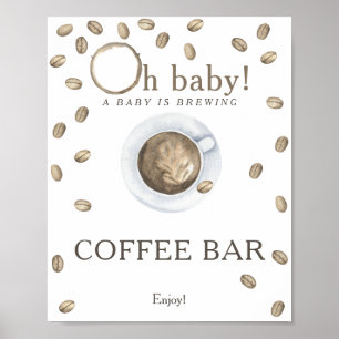 Ein Baby braut Babydusche Coffee Bar Poster