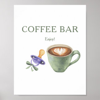 Ein Baby braut Babyparty-Kaffeebar Poster