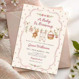 Ein Baby braut Babyshower Wäscheleine Einladung