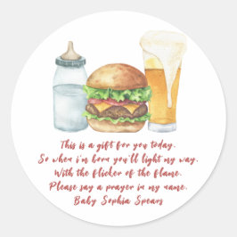 Ein Baby braut Bier - Gebetskühlschild Runder Aufkleber